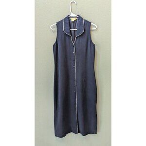 A.J. Christopher Women's Dress Vintage Shift Nautical Silk 8 Button Down